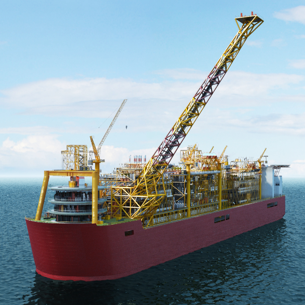 Shell Prelude FLNG Flutuante Gás Natural Liquefeit Modelo 3D ...