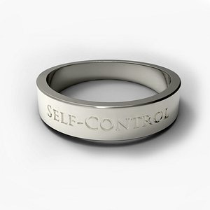 Self-Control Female Ring Silver 3D model