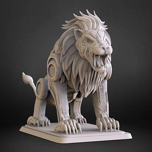 Sci Fi Lion Statue 3D model