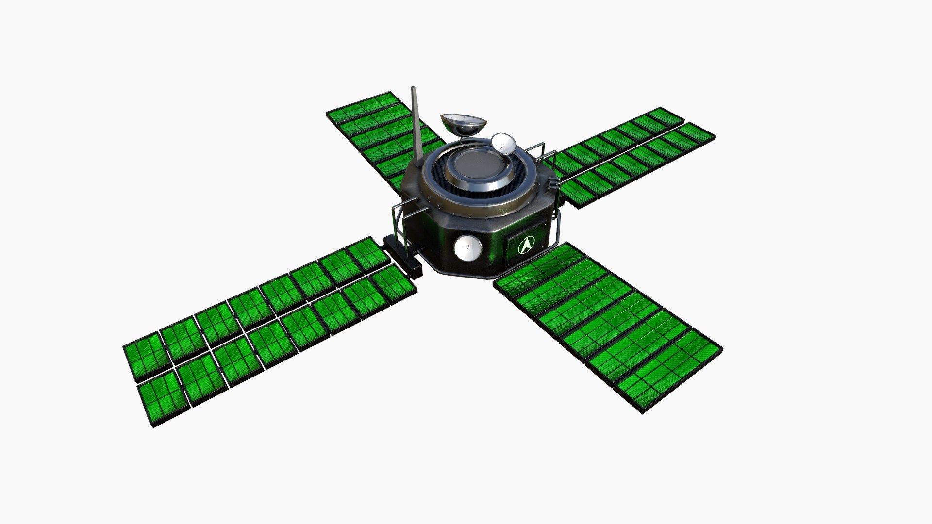 Satellite H01 Steel Green - SciFi Space Design Model - TurboSquid 2227356