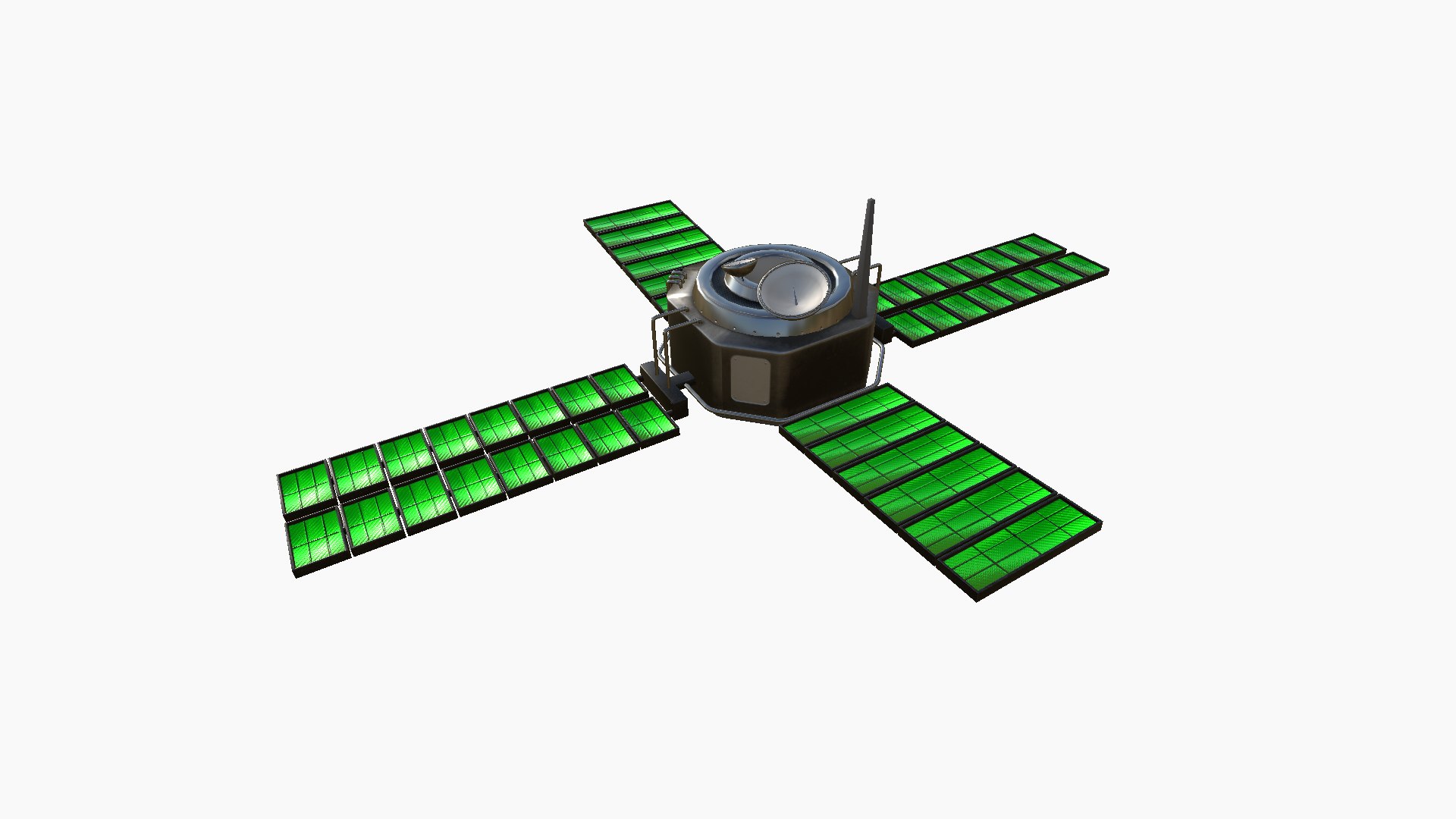 Satellite H01 Steel Green - SciFi Space Design Model - TurboSquid 2227356