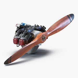3d model piston aircraft engine ulpower