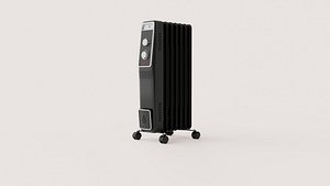 Portable Oil-Filled Radiator Heater with Caster Wheels