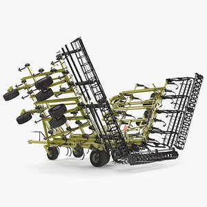 3D model seedbed cultivator rigged