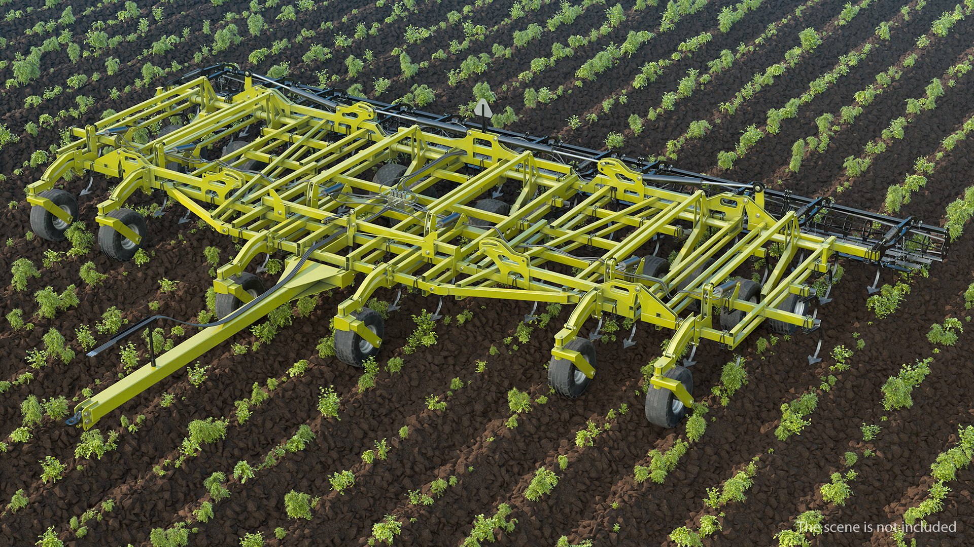 Seedbed Cultivator Rigged 3D model preview