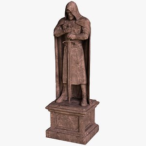 Ancient Knight Statue Brown Dirty - PBR