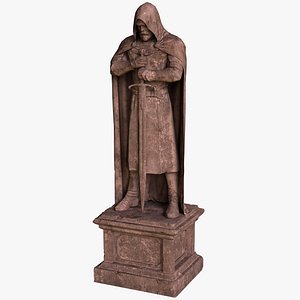 Ancient Knight Statue Brown Dirty - PBR