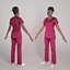 Young african nurse ready for animation 289 3D model