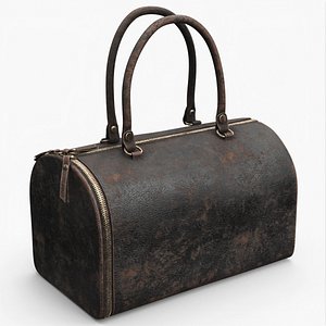 Vintage Grunge Style Bag with Shabby Leather Texture Old Brown