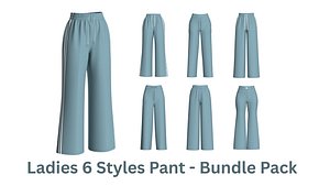 Ladies 6 Styles Pant - Bundle Pack 3D model