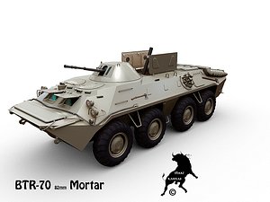 ukranian mortar btr-70 btr 3d model