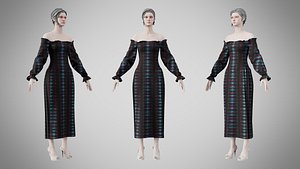 3D model Dress 13 Abstract Sound Wave
