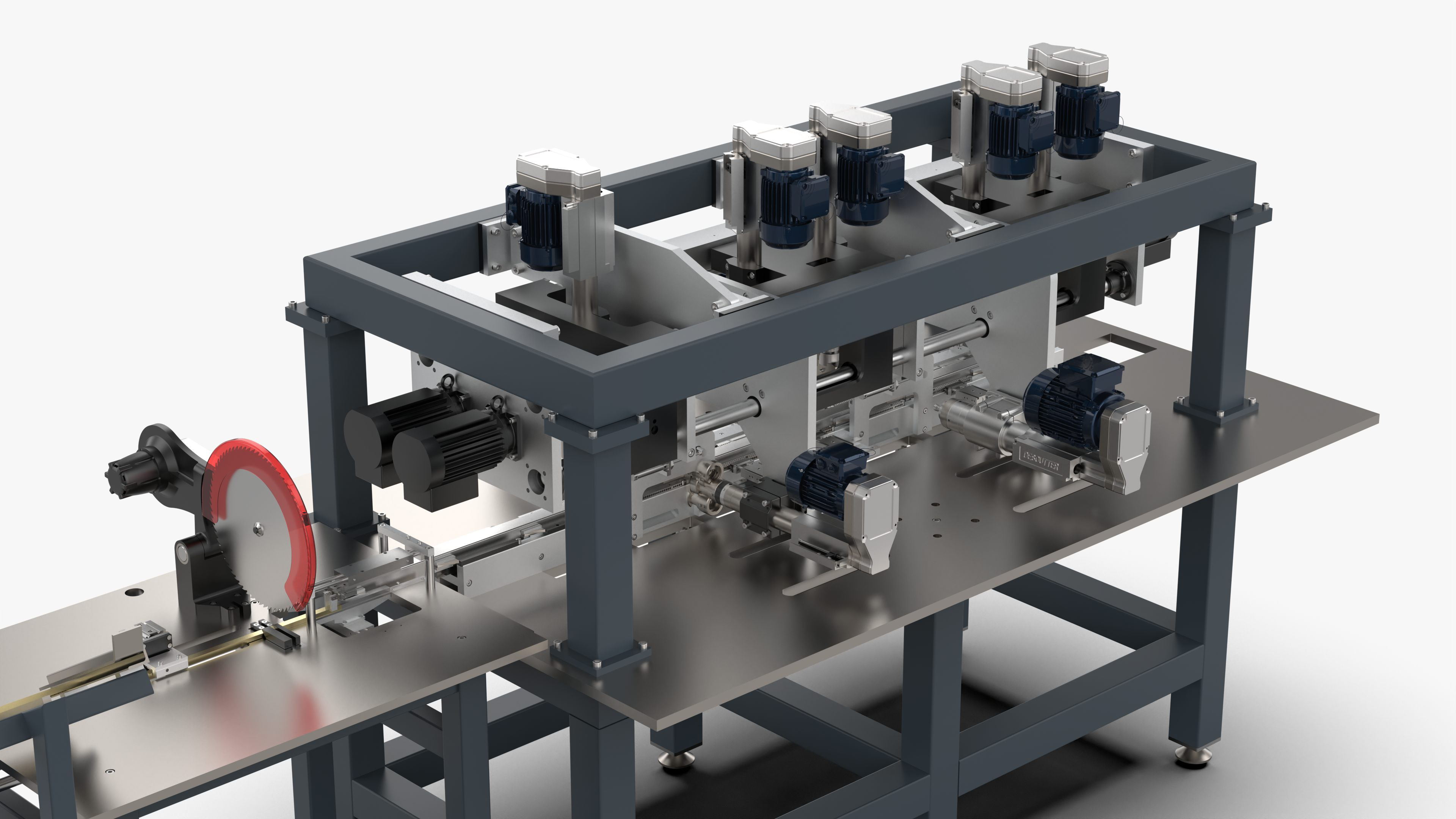 modelo 3d Square Tube Bar Feed Cutting Drilling and Tapping Machine ...