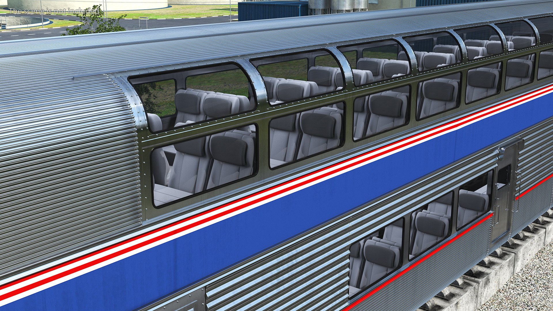 Double Decker Passenger Car Amtrak Model - TurboSquid 2157133