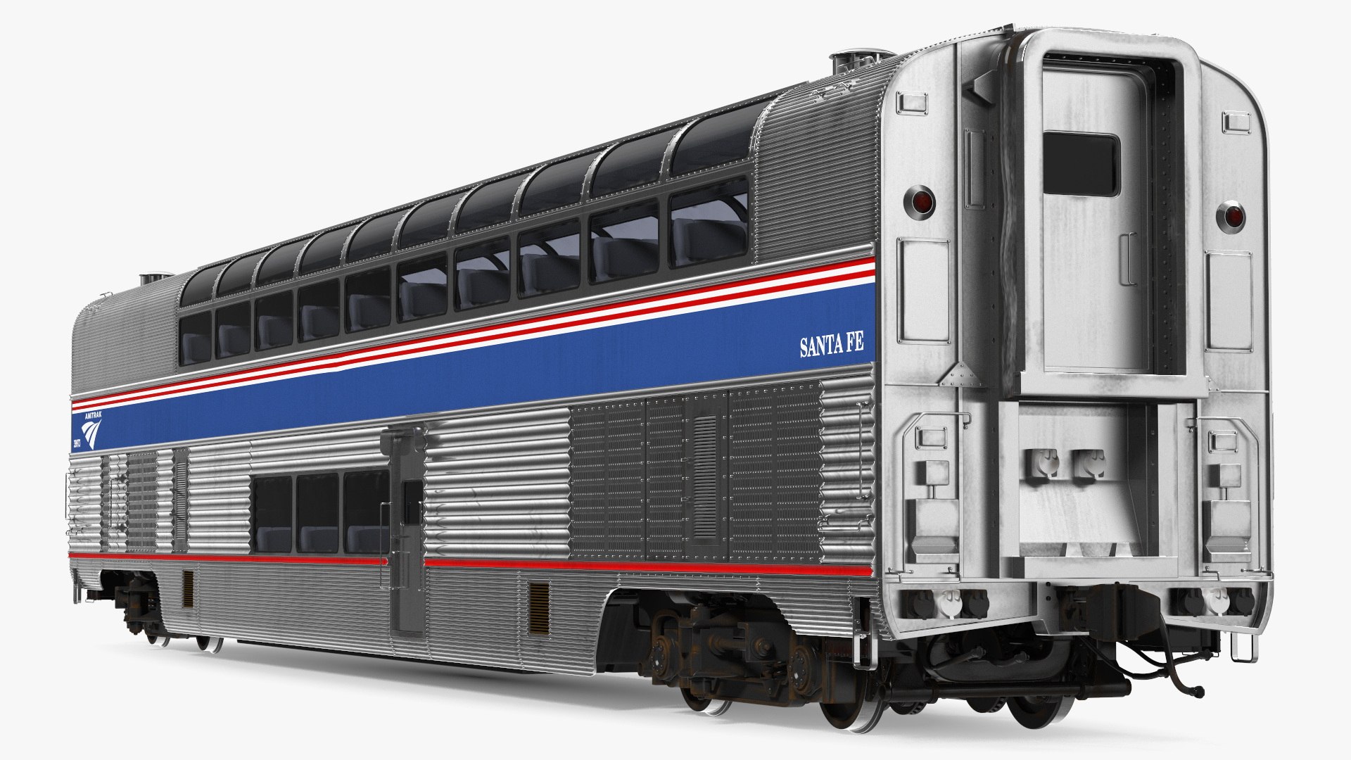 Double Decker Passenger Car Amtrak 3D model preview