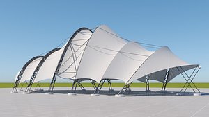 Tensile fabric steel structure