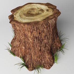 3D tree trunk stump model