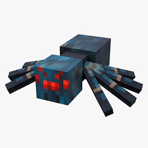 Minecraft Cave Spider Rigged 3D Model Game Ready 4K PBR 3D