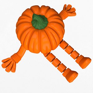 3D Pumpkin Cute Flexi Articulated model
