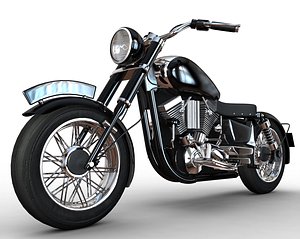 invented motorbike cartoon 3d model