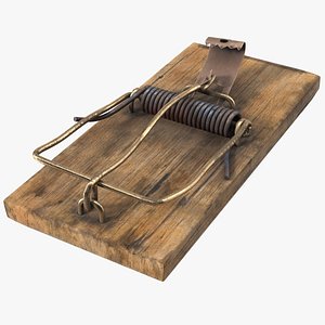 Wooden Mouse Trap Old 3D model