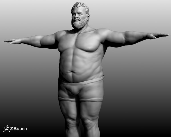 Fat obese man standing pose over size guy obesity Vector Image