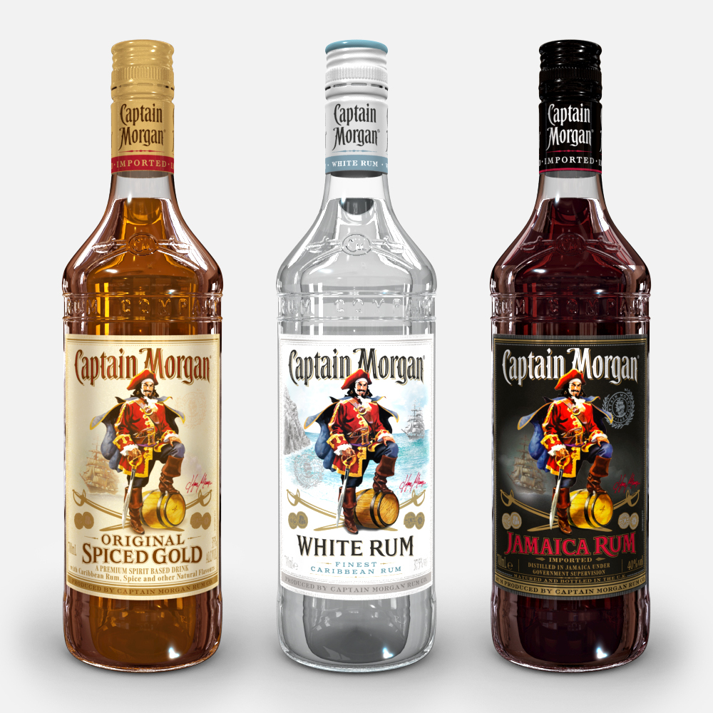 modelo 3d Set de botellas Capitán Morgan - TurboSquid 1234883