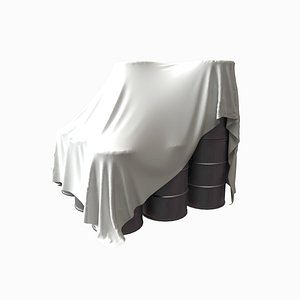 Oil Barrel Drums Covered by sheet - 3D Asset