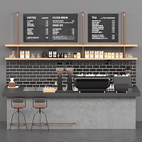 Cafe counter 3d model