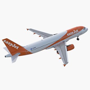 3D airbus a320 easyjet airline model