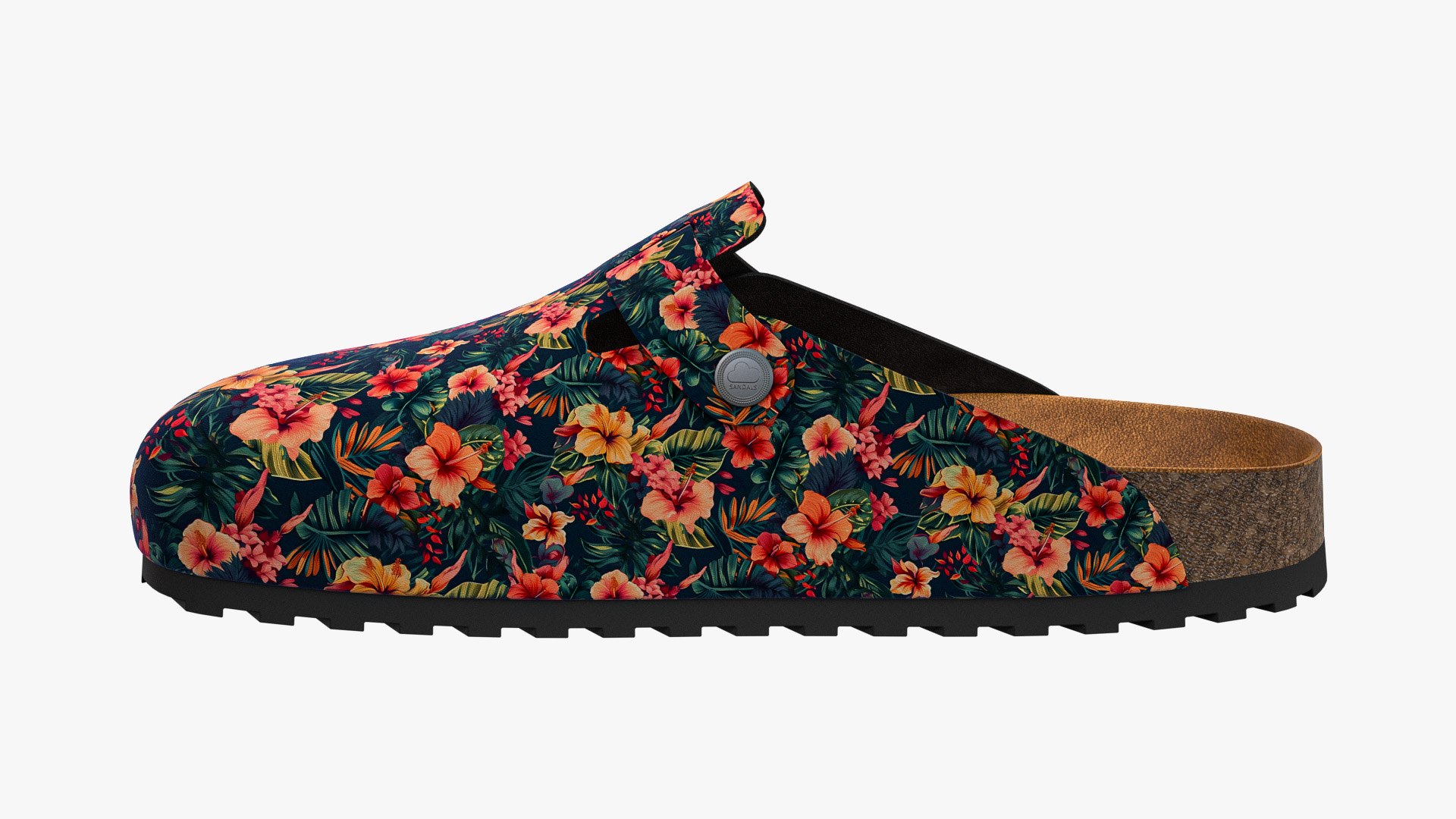 Clog Sandals Floral 3D model - TurboSquid 2142685