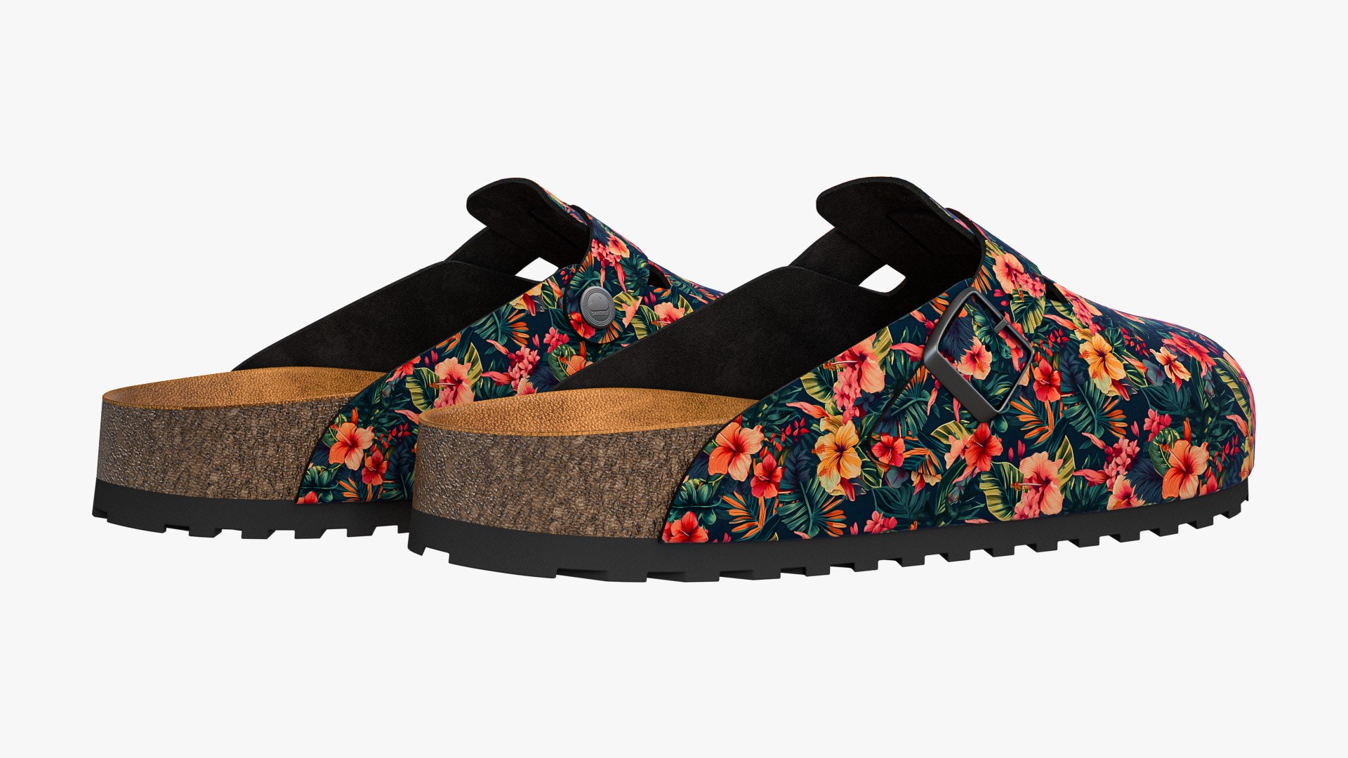 Clog Sandals Floral 3D model - TurboSquid 2142685