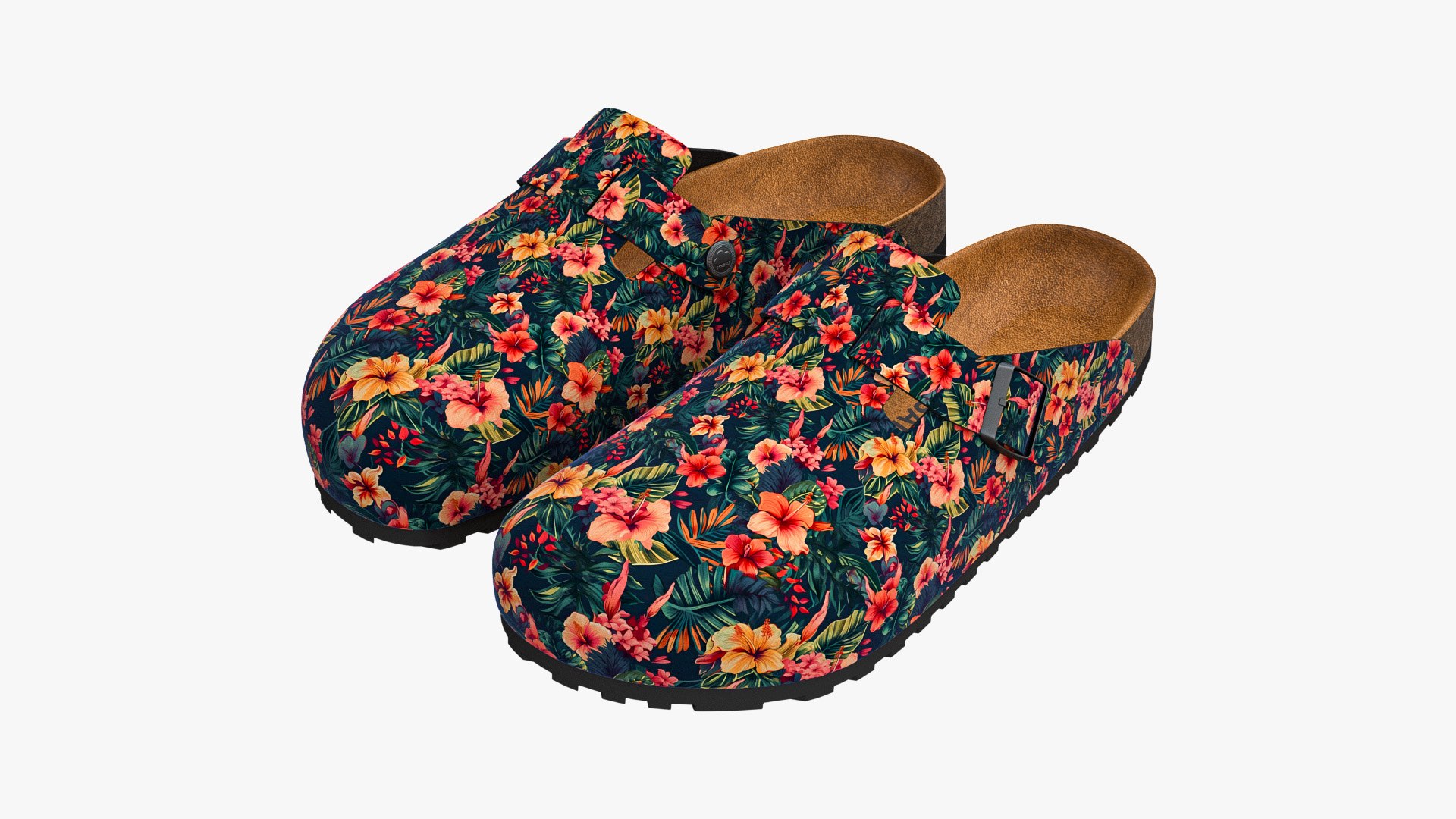 Clog Sandals Floral 3D model - TurboSquid 2142685
