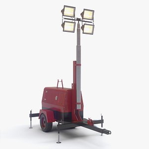PBR Mobile Light Tower Generator B - Red Dark