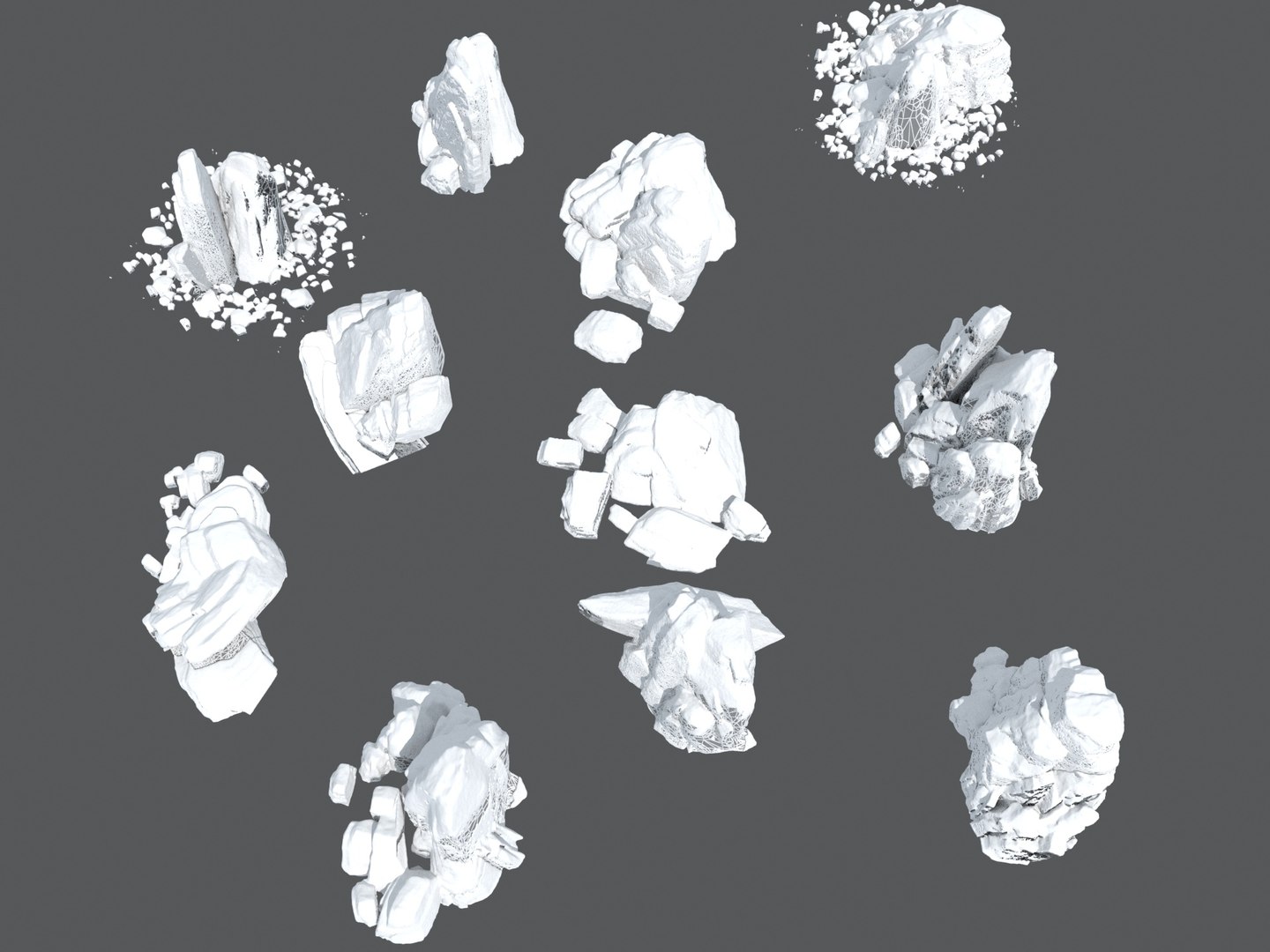 3D Snow Rocks - TurboSquid 2028481