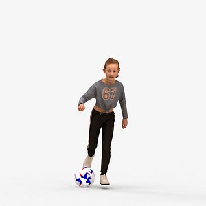 00159Isebella004 - Young Caucasian girl running outdoors in transitional seasonal sportswear