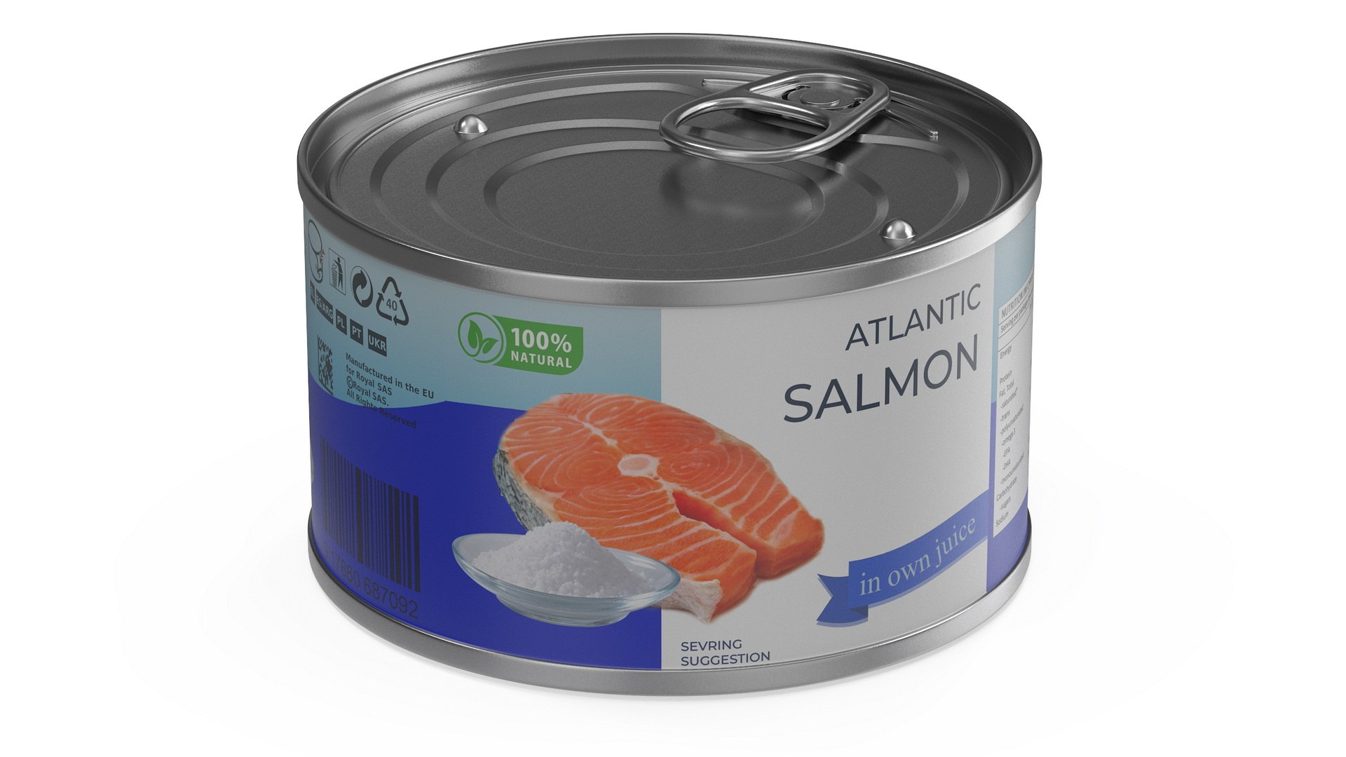 Canned Salmon 3D model preview