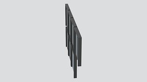 Modern Metal Sliding Gate 3D Model 3D model