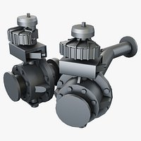 Converging Switch Valve 125mm M1 Low Poly