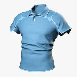 Light Blue Polo Shirt - Game Ready 3D Clothing 3D model