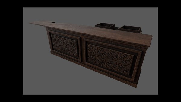 3D apothecary counter model