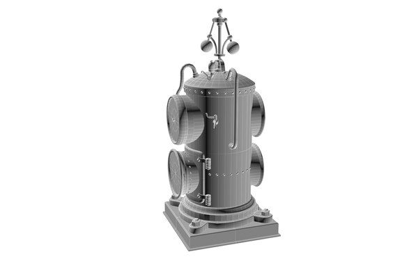 3D model french vertical boiler clock - TurboSquid 1211478