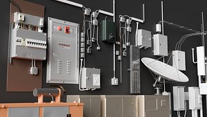 Modular Electrical Equipment Pack - 22 models Cabinets Cables Street Boxes 3D