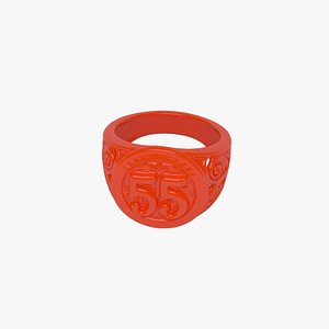 Crimson Flame Plastic Ring 55 3D Model