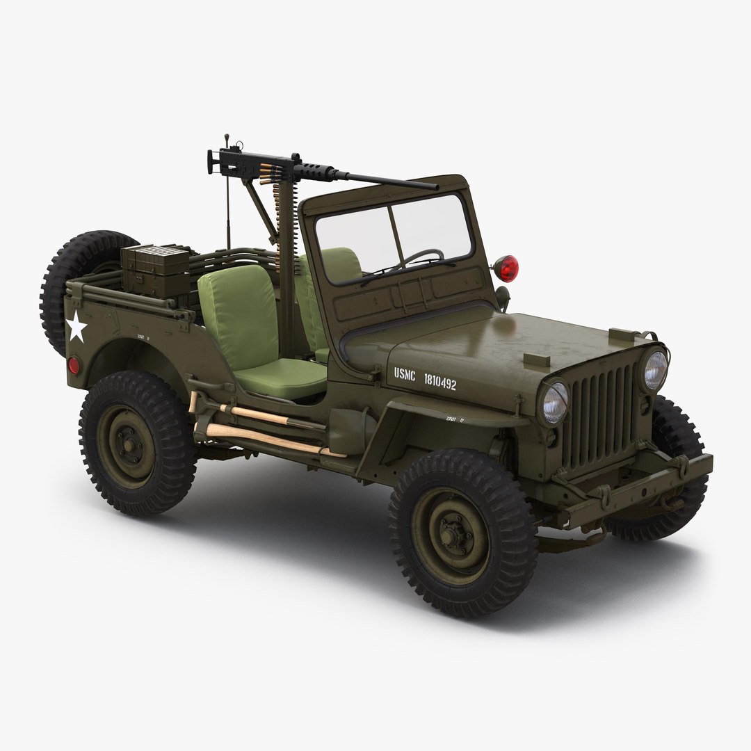 Military Jeep Car Willys M38 3D model preview