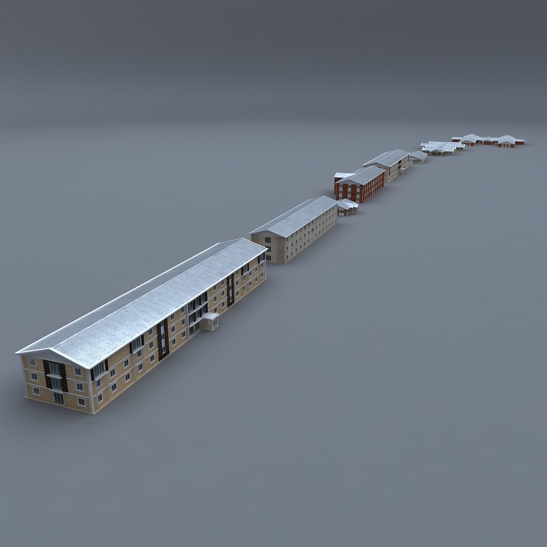 prefabricated building 3d model