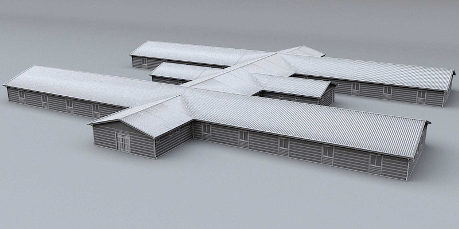 prefabricated building 3d model