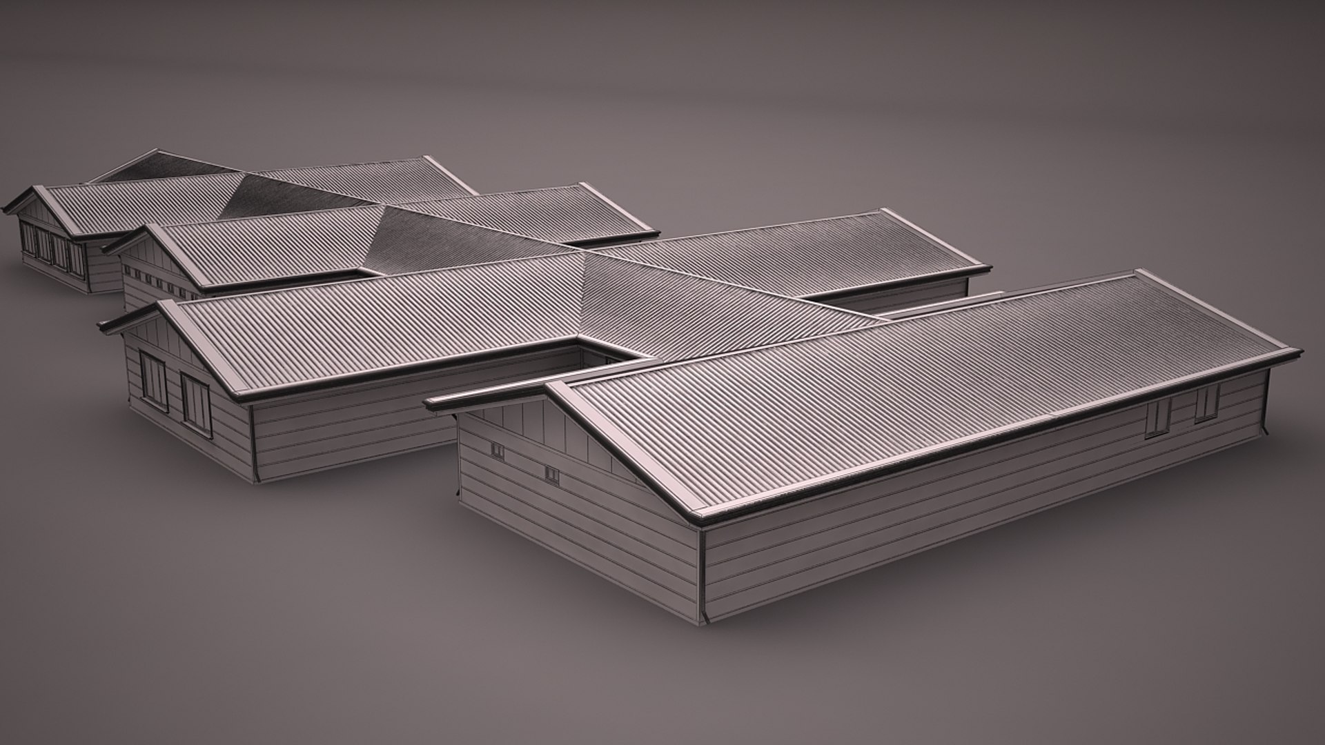 prefabricated building 3d model