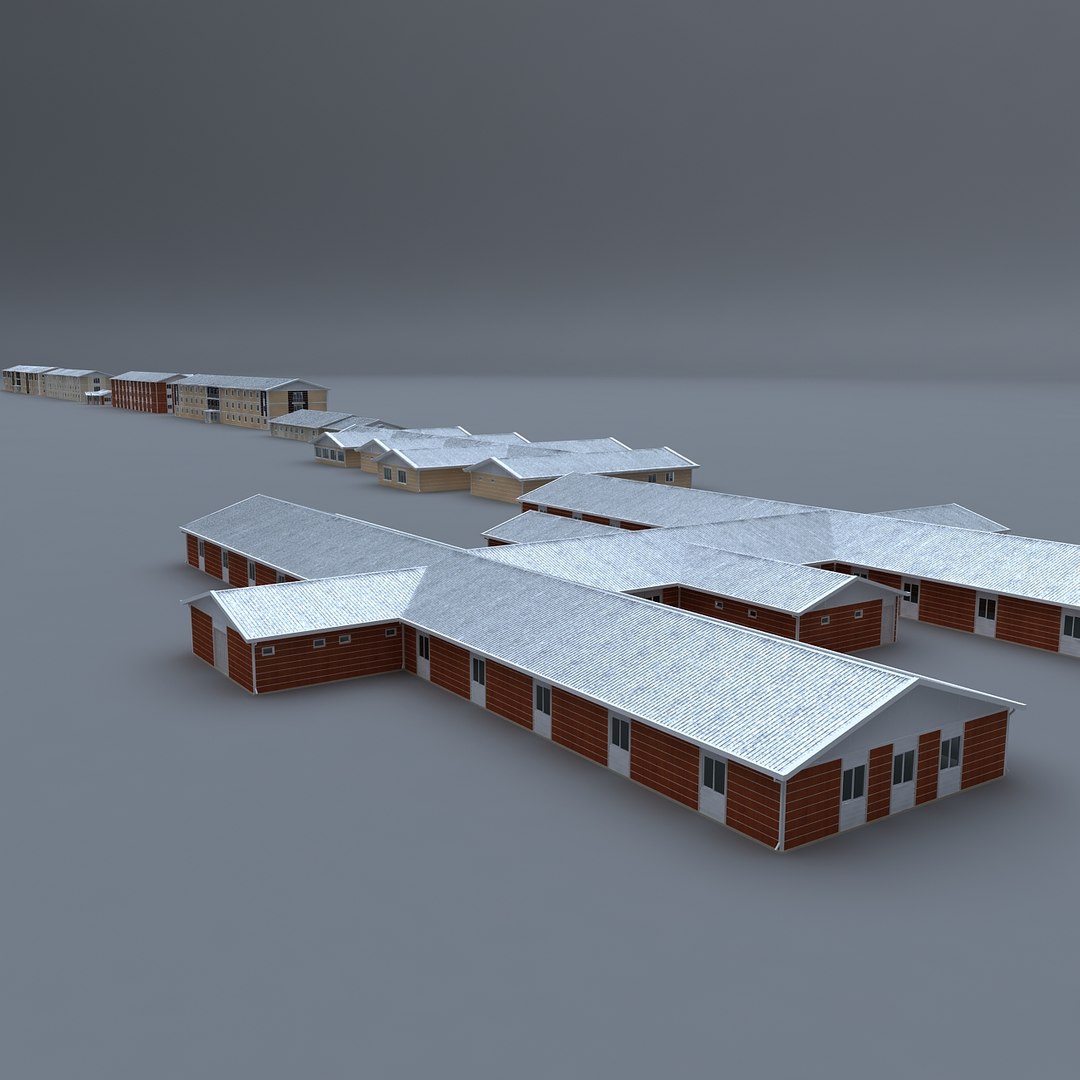 prefabricated building 3d model