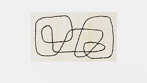 3D model Patterned rug in an ecru organic cotton weave